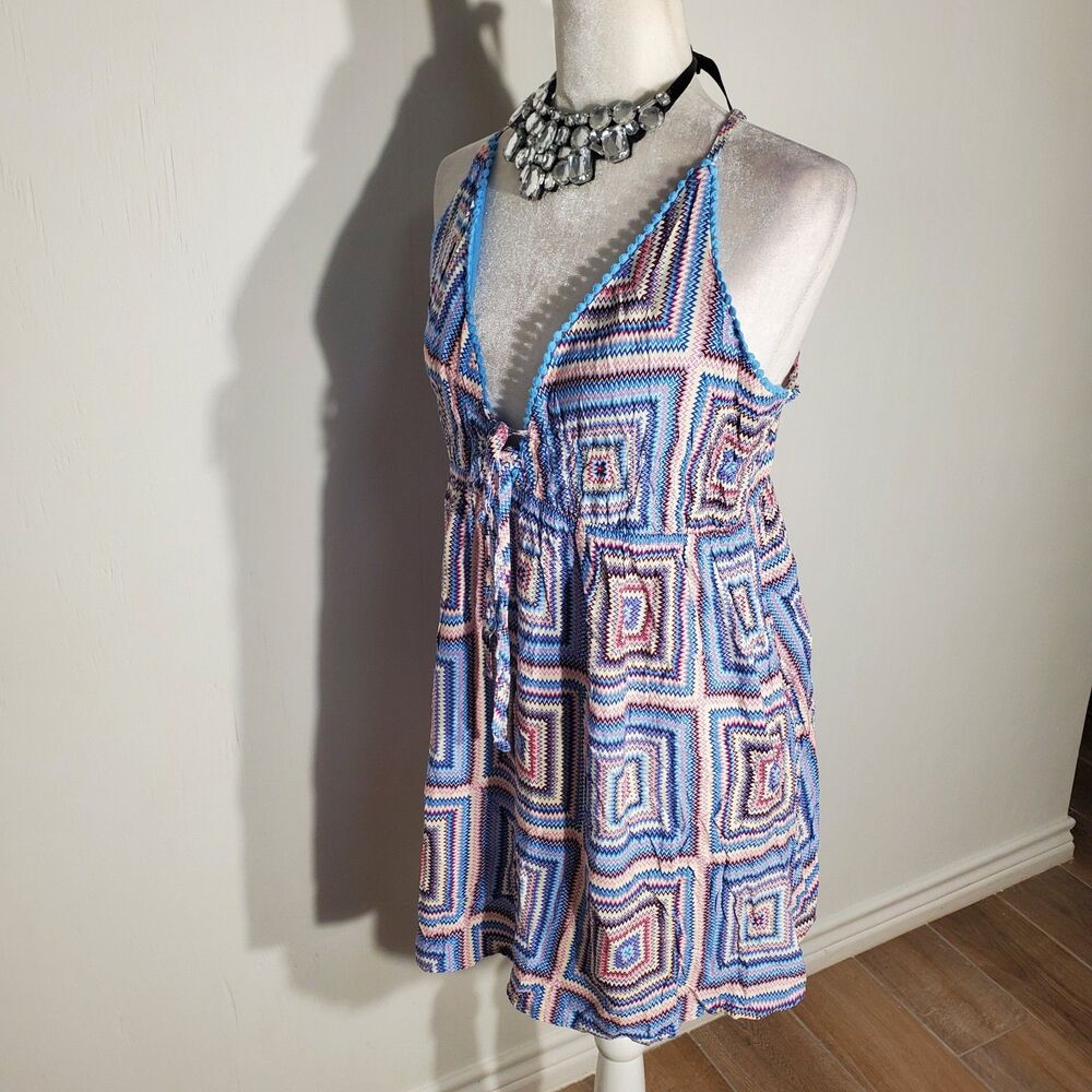 WILD FABLE TUNIC BLUE/PURPLE  SLEEVELESS RAYON SIZE 2X